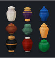 set of ash or cremation urns vector image vector image