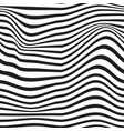 wavy abstract background pattern black and white vector image vector image