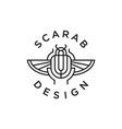drawing icon of egyptian scarab beetle vector image vector image