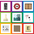flat icon entertainment set of jigsaw pawn poker vector image