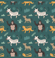 african animals pattern zebra and jaguar vector image