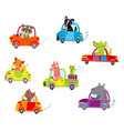 animals on a cars vector image