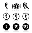 chili peppers hot and spicy food icons set vector image vector image