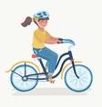 Child girl riding bike Royalty Free Vector Image