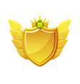 golden shield with diamond to achieve vector image vector image