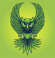 weed owl leaf cannabis for your work logo mascot vector image vector image