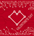 happy valentines day abstract technology vector image vector image