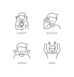 Mood and temperament pixel perfect linear icons Vector Image