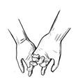 young loving couple holding hands vector image vector image