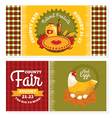 county fair vintage invitation cards vector image
