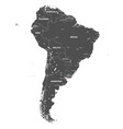 high detailed map of south america all layers vector image