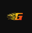 letter g burning flame logo design template vector image