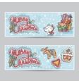 merry christmas greeting card horizontal banners vector image