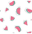 seamless pattern with watermelon slices on white vector image vector image