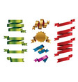 set color ribbons and graphic elements vector image