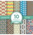set of 10 seamless geometric lines pattern vector image vector image