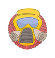 single continuous line drawing mask with glasses vector image