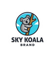 sleeping cute koala logo design design icon vector image vector image