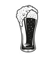 a black and white glass beer vector image