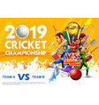 batsman player playing cricket championship sports vector image