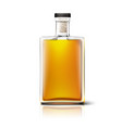 blank square whiskey bottle isolated on white vector image vector image