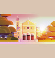 contemporary facade of catholic church vector image