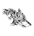 elegant tattoo of the wolf vector image vector image