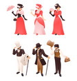 fashioned retro victorian lady and gentleman vector image