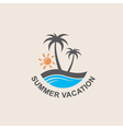 label with palm tree vector image