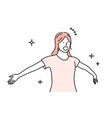young woman spreading their arms vector image