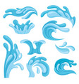 ocean or sea waves set water splashes design vector image vector image
