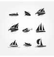 set of yacht icons vector image