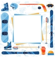 winter sports background with equipment flat icons vector image vector image