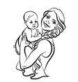 mother with a baby in her arms vector image