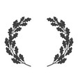 oak wreath icon placed on white vector image