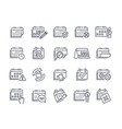 set of linear calendar related essential icons vector image