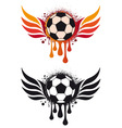 soccer ball with fire wing vector image