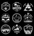 vintage white mountain climbing logos set vector image vector image