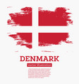 denmark flag with brush strokes vector image