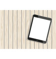 digital tablet with the empty screen on a vintage vector image