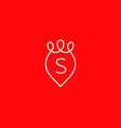 letter s on shield lineart logo template vector image vector image