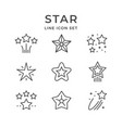set line icons of star vector image