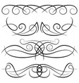 set of vintage decorative curls vector image