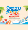 summer sale with paper cut symbol and icon vector image vector image