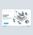 business office concept in 3d isometric vector image