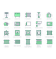 heaters line icons include vector image vector image