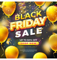 black friday sale with 3d lettering vector image vector image