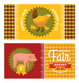 county fair vintage invitation cards vector image