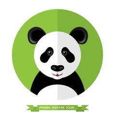 Flat style panda bear avatar icon design element Vector Image