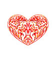 floral hearts red pattern vector image vector image